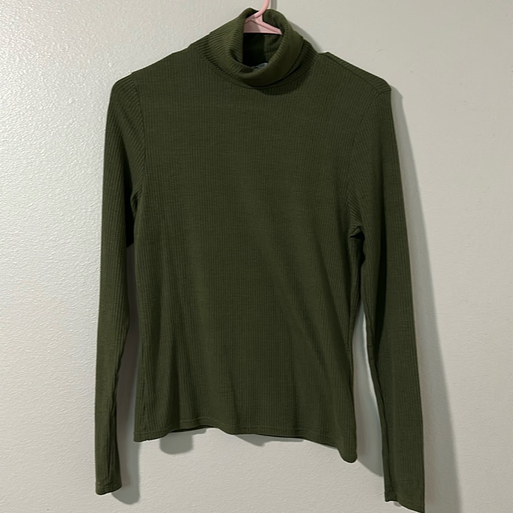 Olive green turtle neck long sleeve